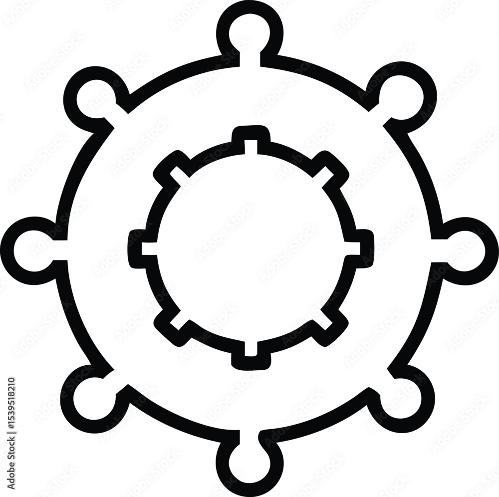Circular Connection Network, Teamwork, and Collaboration Icon Circular Connection Network, Teamwork, and Collaboration Icon