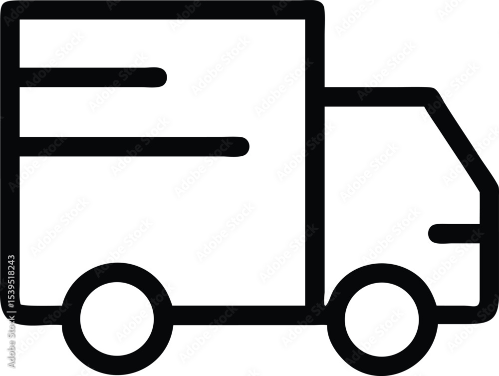 Delivery Truck Icon Simple Line Art Graphic for Transportation and Logistics Delivery Truck Icon Simple Line Art Graphic for Transportation and Logistics