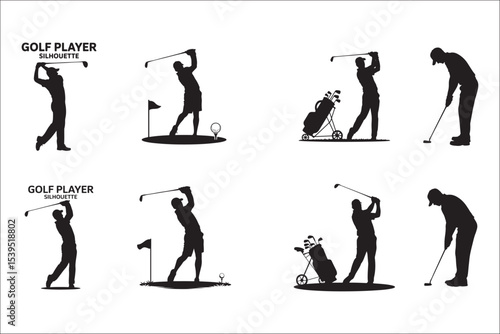 Golfer Swing Silhouette Design

Professional Golfer Vector Art

Golf Club Swing Illustration

Dynamic Golf Pose Silhouette

Tee Off Golfer Clipart Graphic