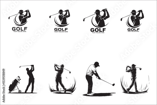 Golfer Swing Silhouette Design

Professional Golfer Vector Art

Golf Club Swing Illustration

Dynamic Golf Pose Silhouette

Tee Off Golfer Clipart Graphic