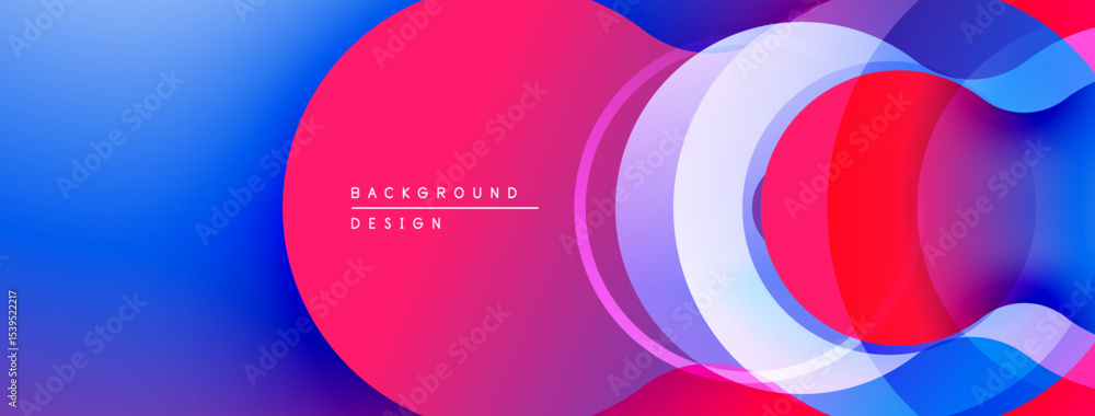 Fototapeta premium Abstract vibrant layers create flowing shapes. Blue, pink, purple hues blend seamlessly. Modern design element for backgrounds.