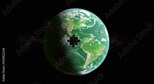 Earth Puzzle Missing Piece.
