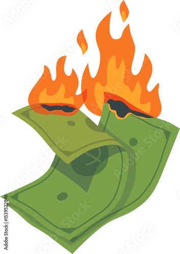 Burning Money Illustration