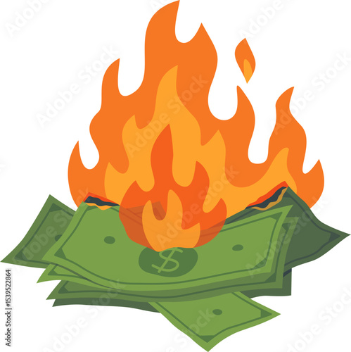 Burning Money Illustration