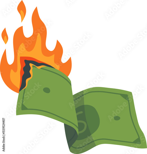 Burning Money Illustration
