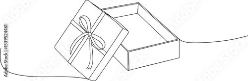 Opened Gift Box with Ribbon: An illustration of an opened gift box with a ribbon tied in a bow, suggesting anticipation and surprise. The box is slightly askew, adding a dynamic element to the image.