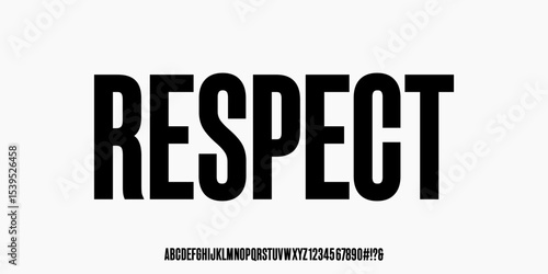 Modern Condensed Font. Alphabet Upper case and Number Ampersand Typography urban style condensed fonts for fashion, sport, technology, digital, music, movie, logo design, vector illustration