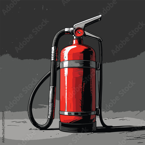 fire extinguisher vector art illustration