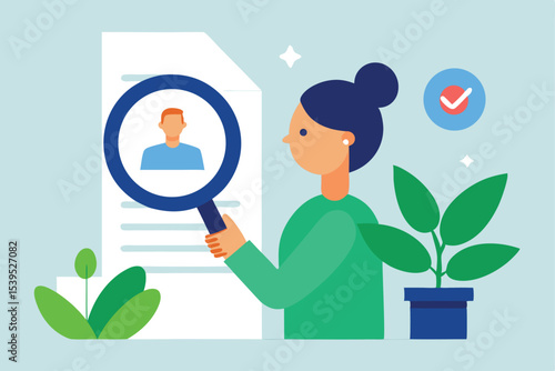 Human resources professional reviewing resume and candidate selection process