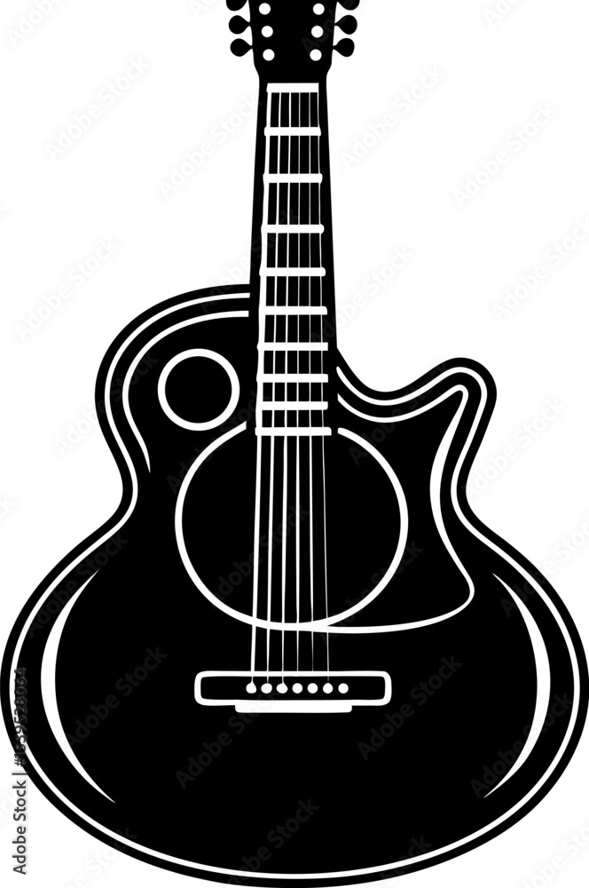 Fototapeta premium acoustic guitar vector illustration