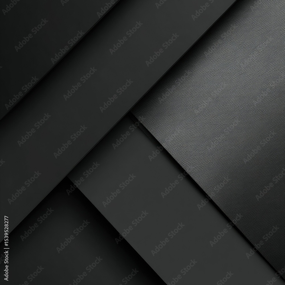 Abstract image featuring intersecting dark gray and black rectangles creating a geometric pattern with varying shades and subtle textural effects Abstract image featuring intersecting dark gray and black rectangles creating a geometric pattern with varying shades and subtle textural effects