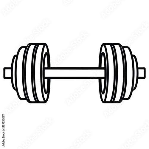 Isolated dumbbell on white background