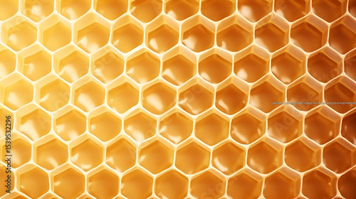 Clean geometric honeycomb pattern with thick white borders and recessed cells, softly lit with gradient shadow play