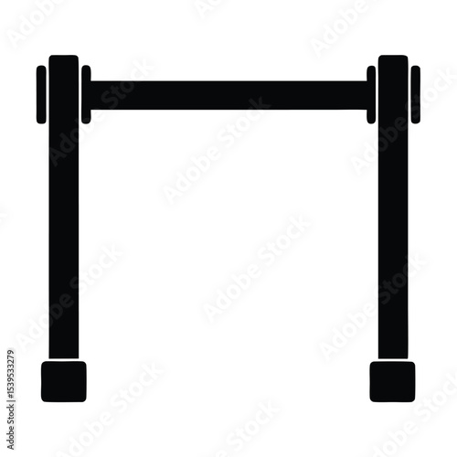 Isolated black stanchion barrier on white background