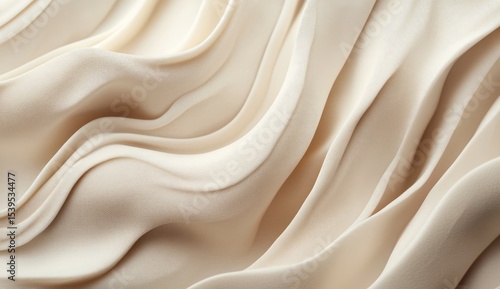 Cream-colored pleated fabric with flowing waves