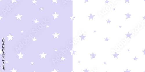purple stars pattern. Childish star seamless background. Cute pastel star. Vector star. For wallpaper, wrapping, print