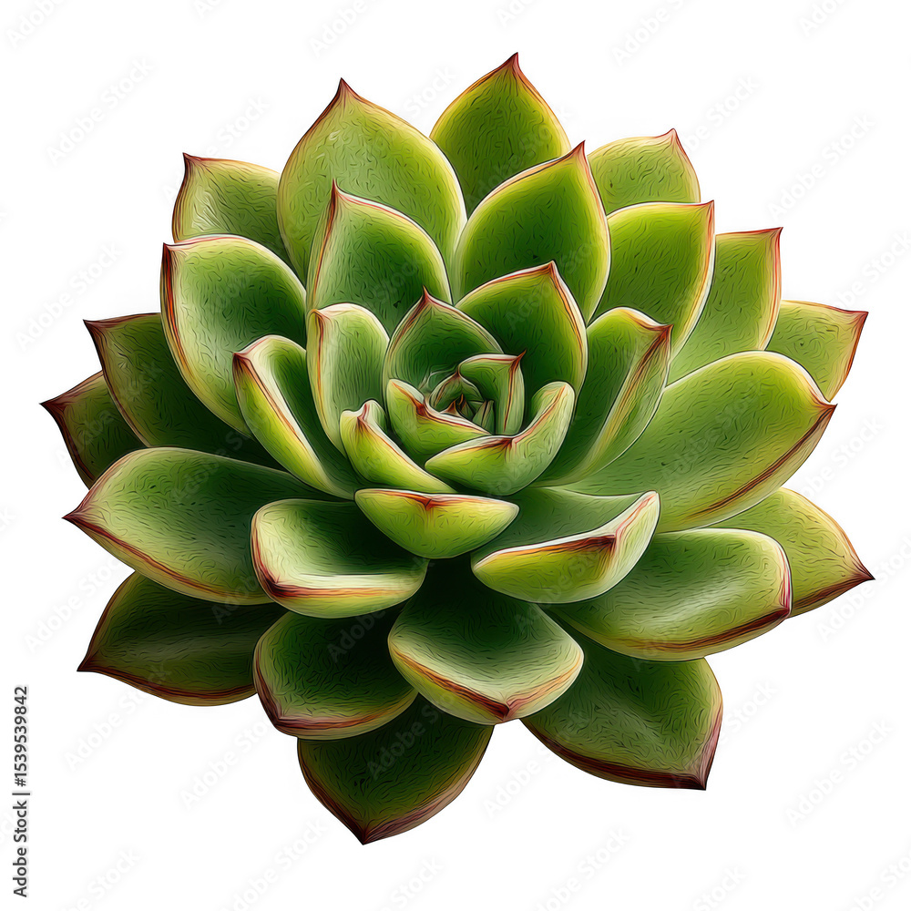Green succulent plant close up on transparent background Green succulent plant close up on transparent background