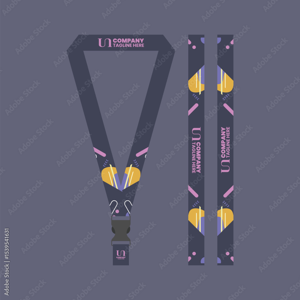Fototapeta premium Corporate ID card lanyard with modern design