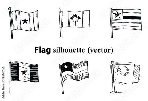Brunei, Bulgaria, Burkina Faso, Burundi, Cabo Verde, Cambodia country flag silhouette bundle 