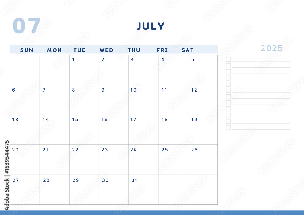 Calendar 2025 Planner A4 Document - july 2025 Calendar 2025 Planner A4 Document - july 2025