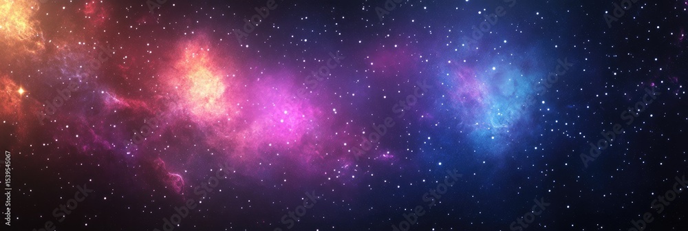 Naklejka premium Cosmic nebulae with vibrant colors and scattered stars