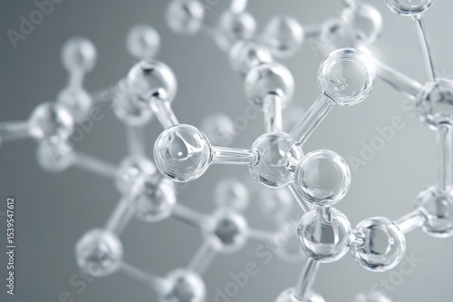 Gray transparent molecule model over grey