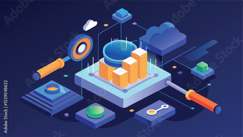 Insightful Vector Art of Predictive Marketplace Analytics  