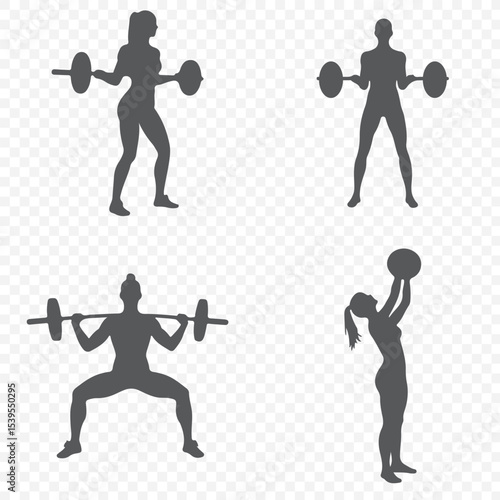 boy  raises weight silhouette isolated on transparent background . 