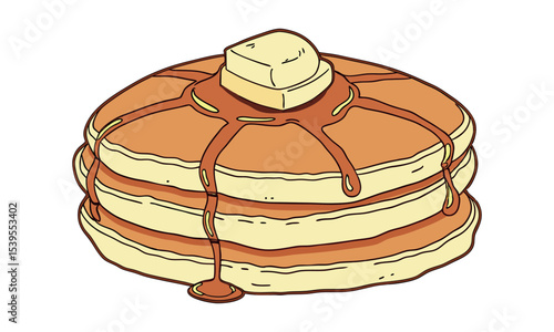 National Pancake Day. Vector illustration design. Pancakes stack with berries or honey.