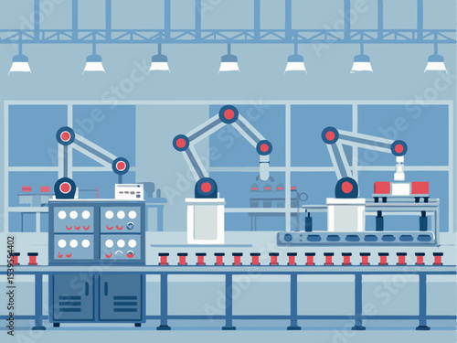 Technical Vector Art of Robotic Arms in Compliance Checks  