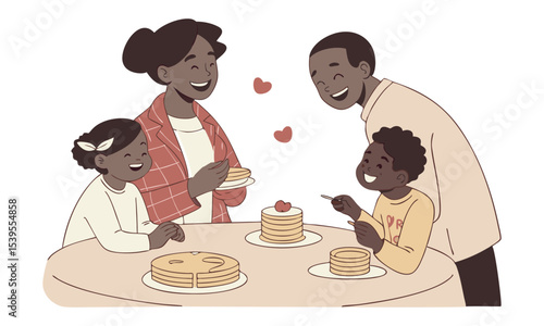 National Pancake Day. Vector illustration design. Pancakes stack with berries or honey.