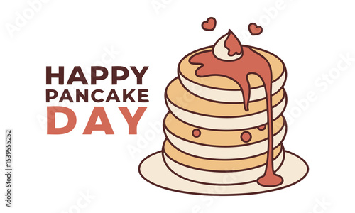 National Pancake Day. Vector illustration design. Pancakes stack with berries or honey.