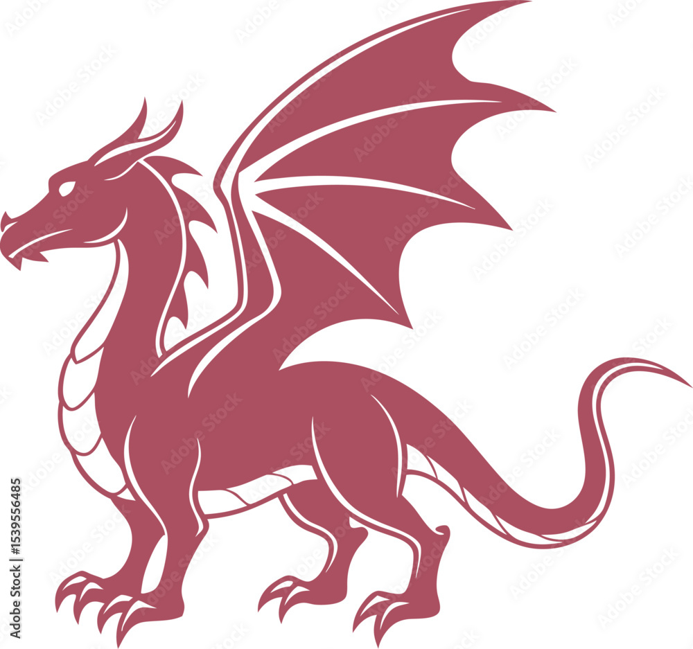 Fototapeta premium red dragon vector illustration