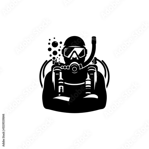 Scuba diver silhouette , Scuba diver vector	
