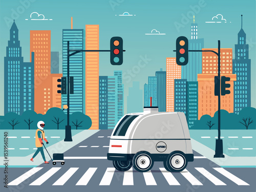 Neon Palette Vector of Cityscape Delivery Routes  