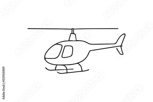 Helicopter Over Sea continuous one line drawing minimalism design