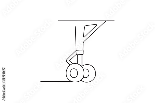 Landing Gear continuous one line drawing minimalism design