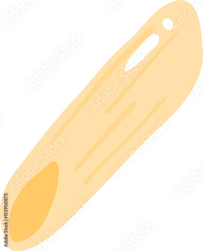 Penne Pasta Illustration, Cute Italian Food Clipart, Simple Noodle Graphic 