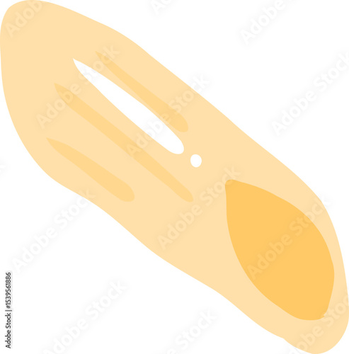 Penne Pasta Illustration, Cute Italian Food Clipart, Simple Noodle Graphic 