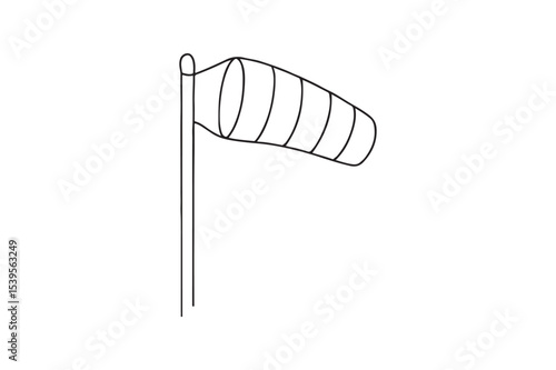 Windsock continuous one line drawing minimalism design