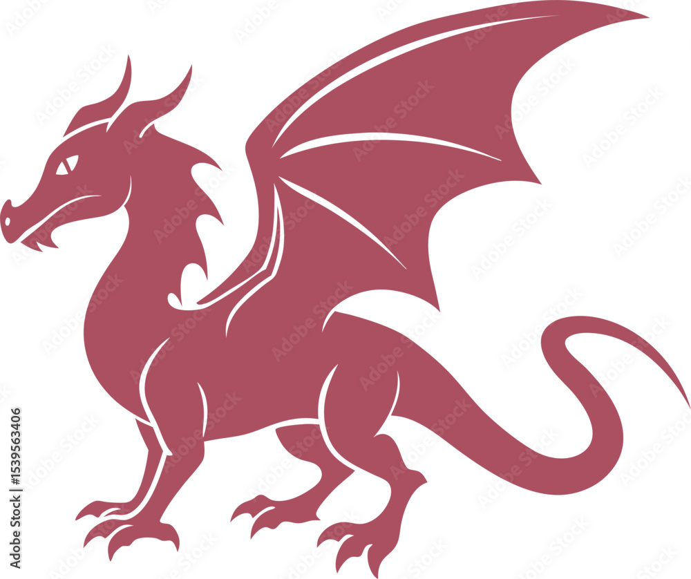 Fototapeta premium red dragon vector illustration