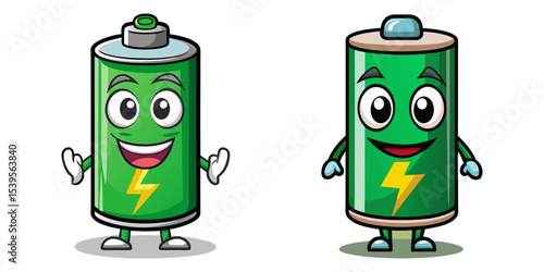 Set of cartoon battery vector illustration design