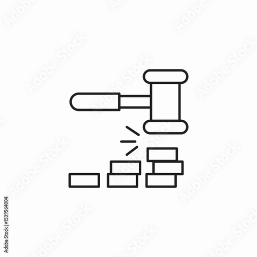 law justice proceedings gavel icon sign vector