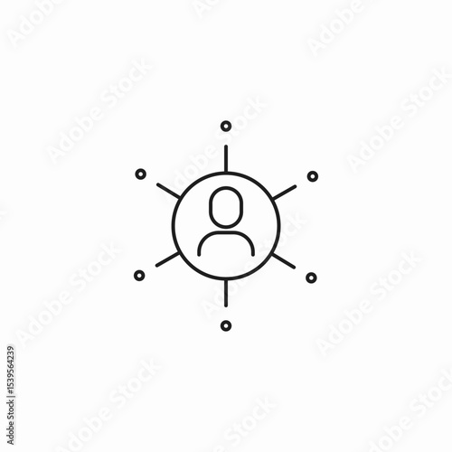 person around connection icon sign vector