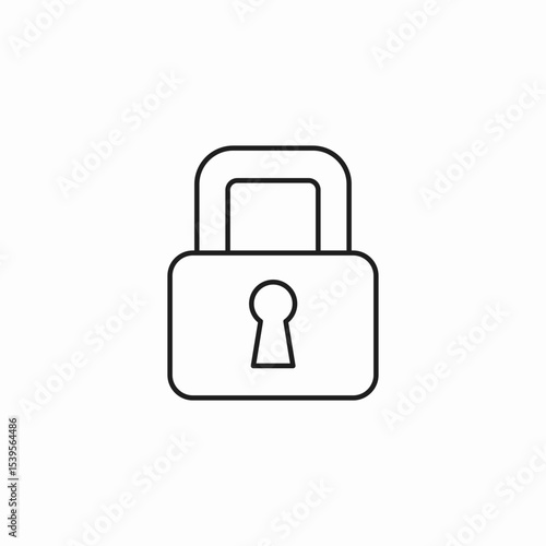 security access control lock icon sign vector
