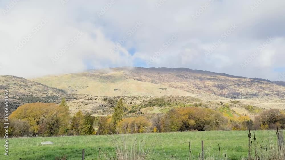Scenic Drive Through Wanaka's Autumn Landscape Scenic Drive Through Wanaka's Autumn Landscape