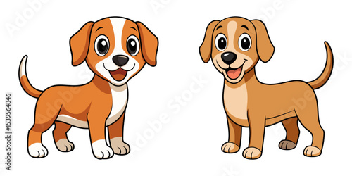 Set of cartoon dog vector illustration design