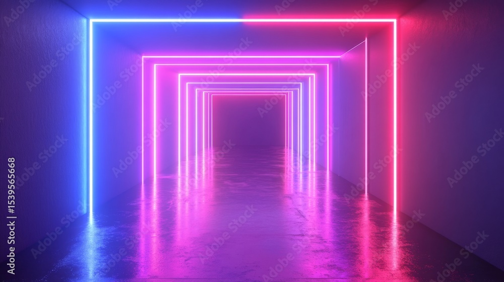 Glowing pink and blue neon square frame in dark futuristic space, 3d vector illustration with abstract cosmic light, illuminated tech background for digital and sci-fi design concepts
Glowing pink and blue neon square frame in dark futuristic space, 3d vector illustration with abstract cosmic light, illuminated tech background for digital and sci-fi design concepts