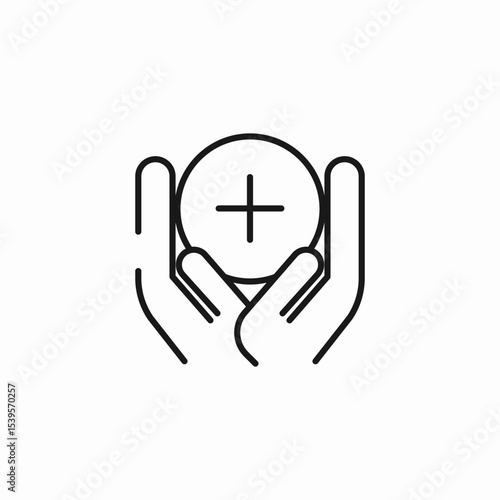 hands holding host icon sign vector