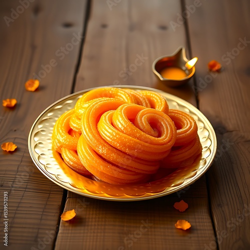 Jalebi Asian festival Sweet caleed as Paneer jalebi created by AI